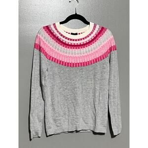 NWT Talbots Gray, Pink, Cream Color Cotton Mix XS Sweater‎